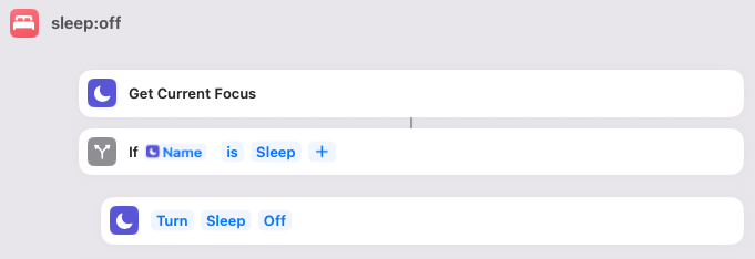 sleep:off shortcut example